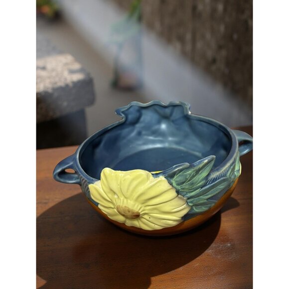 Vintage Roseville Pottery "Dahlrose" Console Bowl – Style 428-6 Circa 1928 - Picture 5 of 11